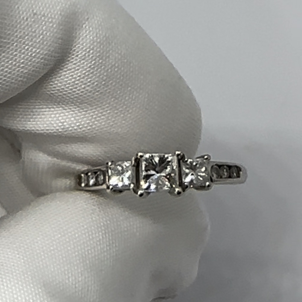 14KW Natural Princess Cut Diamond Ring